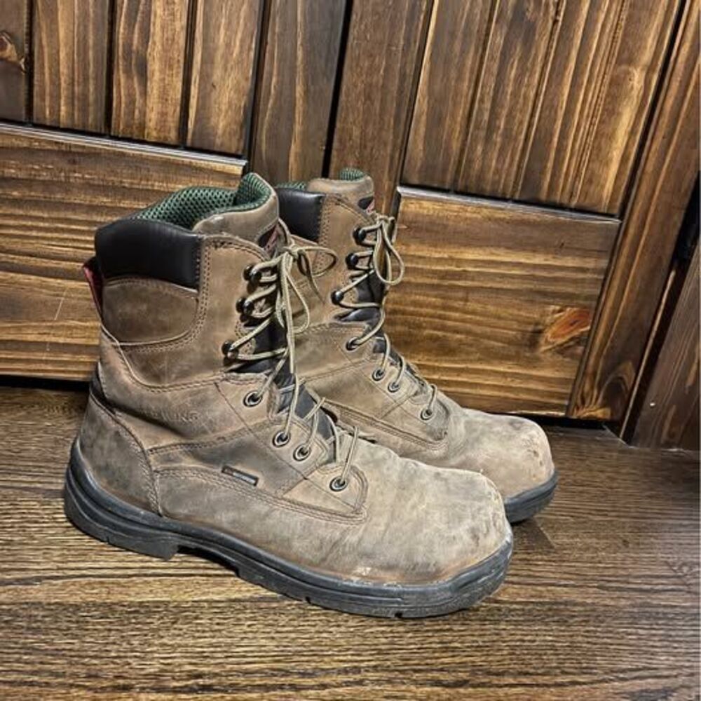 Size 12 Men’s Redwing King Toe Work Boots Brown Leather